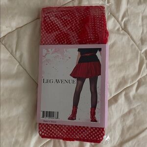 Leg Avenue Vibrant Red Kids Fishnet Stockings